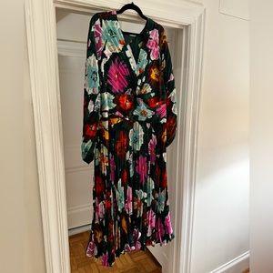 Anthropologie Pleated V-Neck Dress